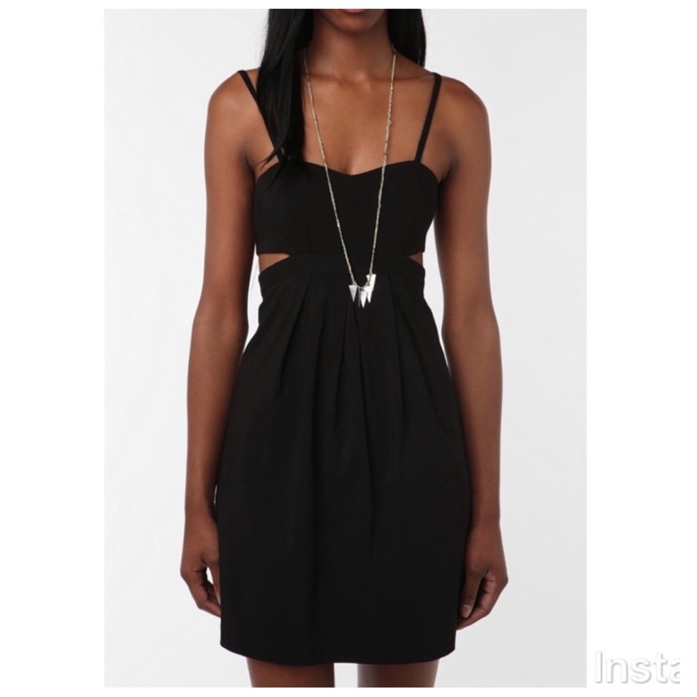 EUC Sparkle & Fade Black Side Cutout Mini Dress